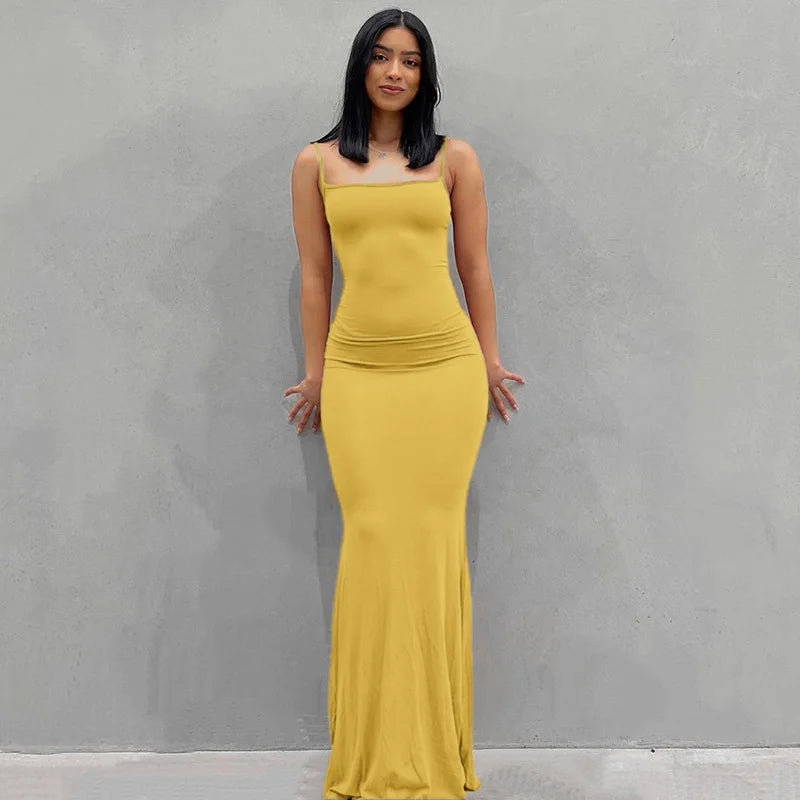 Europa und die Vereinigten Staaten grenz überschreitende Außenhandels frauen einfarbig sexy schlank High Step Slip Kleid.