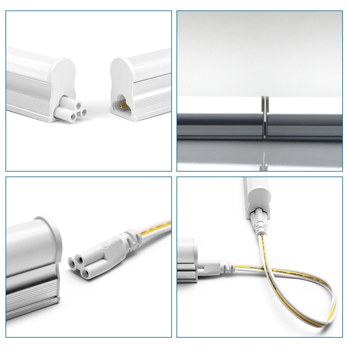 Energy Saving T5/T8 15W/25W LED Tube AC220V Fluorescent Tube Bulb for Shop Exhibition Halls Lighting,EU US Plug Connect Wire.