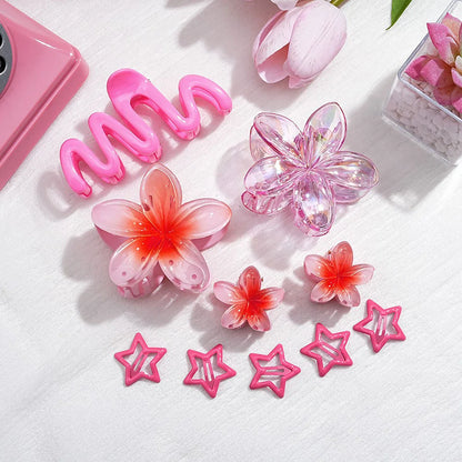 Hair Accessories Hair Clips Colorful Set Series Shark Clips 10 Pieces Set Egg Flower Grab Clips Headwear.