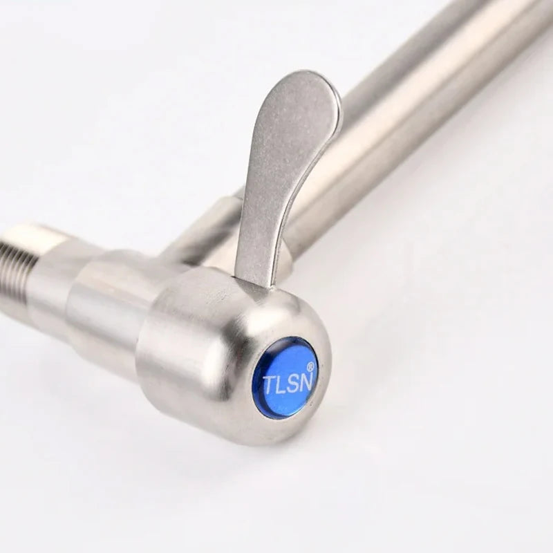 Kitchen Stainless Steel Faucet Wall Mounted Rotate Single Cold Water Sink Tap Household Kitchen Universal Faucet