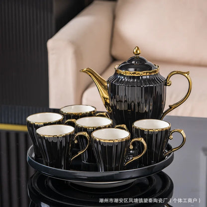 New high-value European ceramic coffee set, color glaze, high-end Phnom Penh coffee cup saucer, afternoon tea set