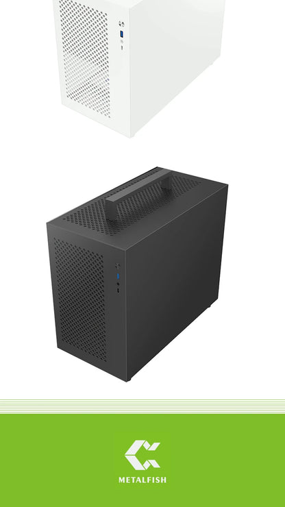 METALFISH S9 MATX Computer Case Gaming PC Chassis Support MATX/ITX/ATX PSU/240 Liquid Cooler/360mm GPU.