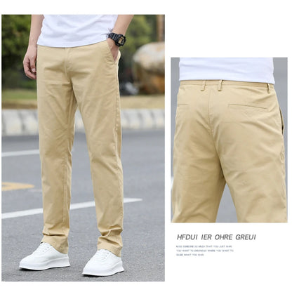 Men's High-Quality Chinos -Cotton Casual Trousers - Breathable Straight Pants (Sizes w28-w40).