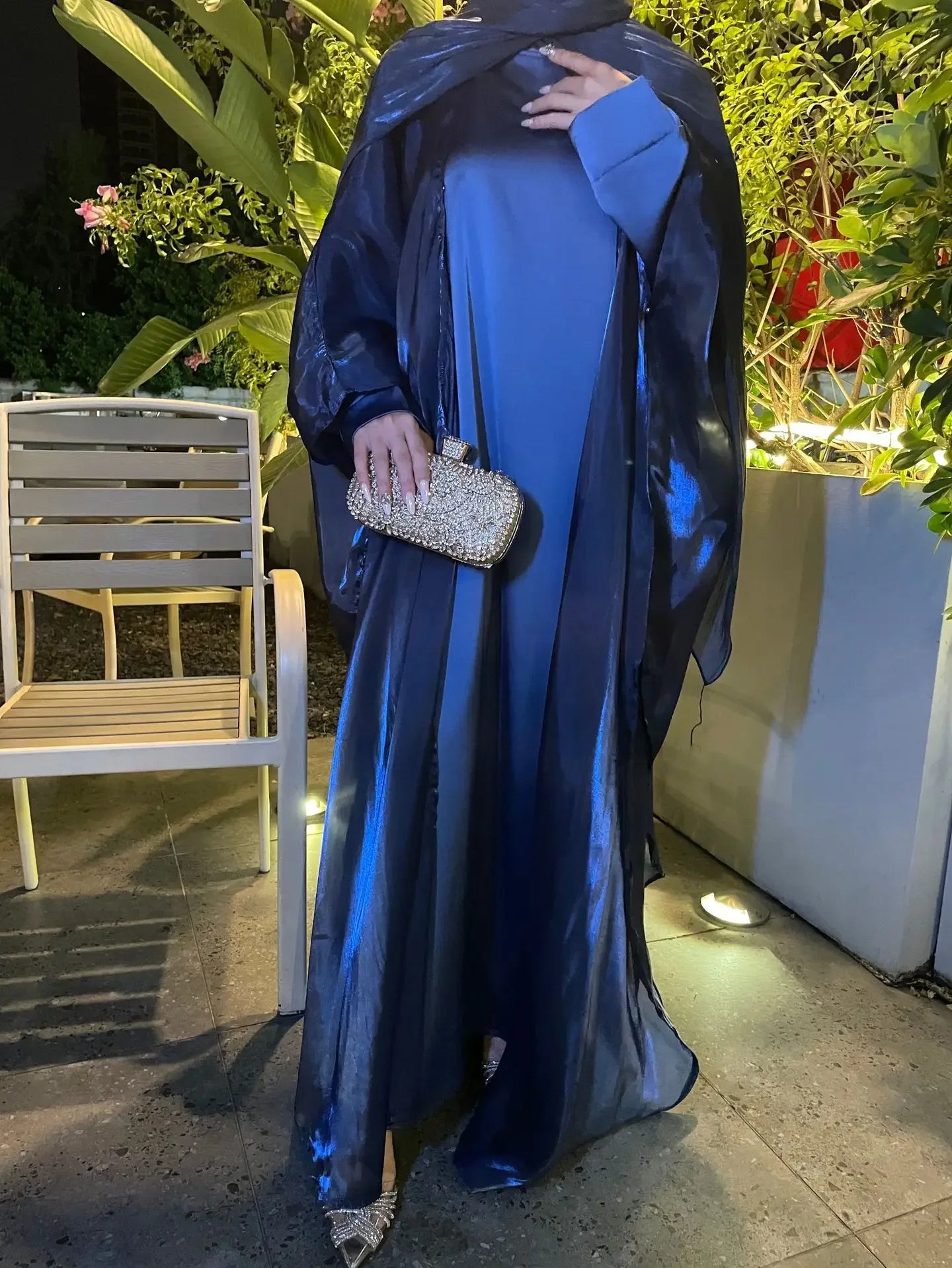 Eid Ramadan Muslim Women Modest Dress 2 Piece Set Arab Open Abayas Vestidos Saudi Cardigan Robe Dubai Morocco Dresses Jalabiya.