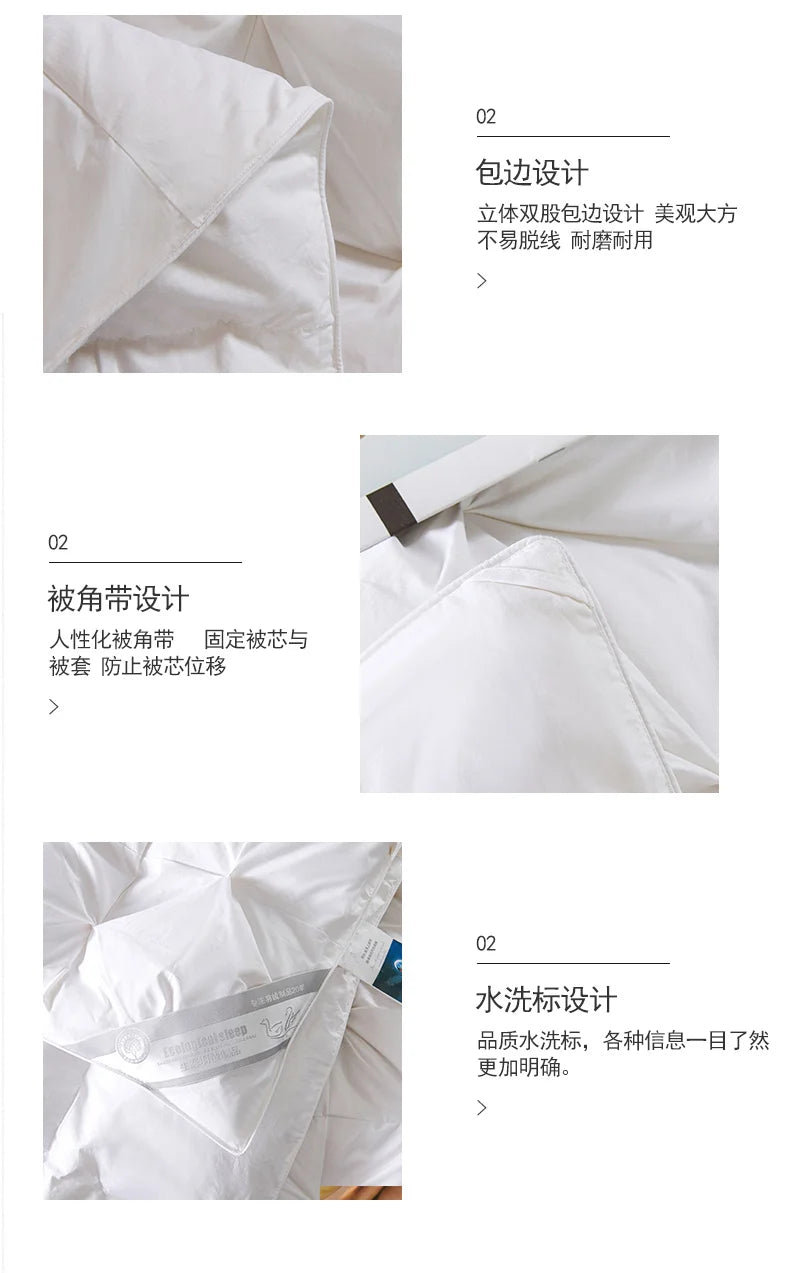 Goose Down Soft Duvet Luxury Blanket King Queen Twin Size Comforter Bedding Filler Bread Shape Super Warm Quilt.