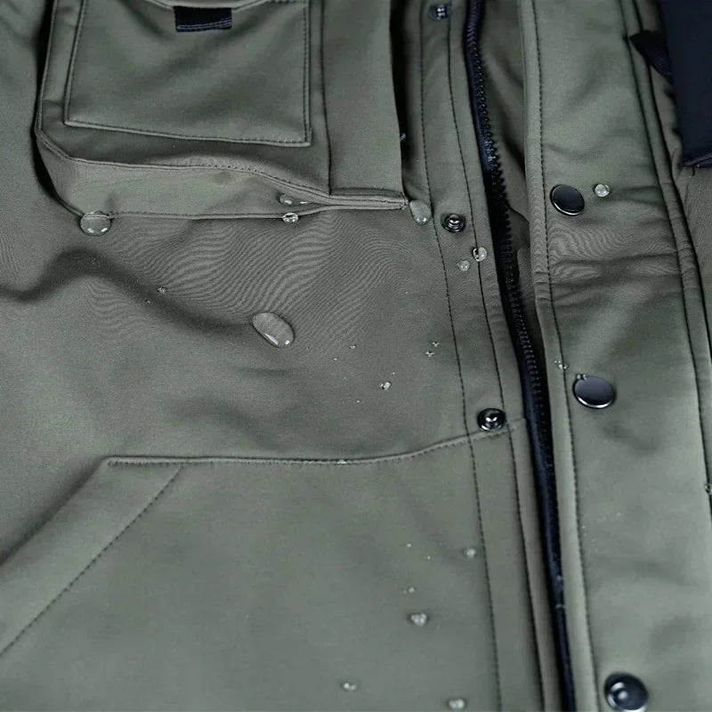 Waterproof Shark Skin Tactical Sets Mens Thicken Fleece New Soft Shell Combat Jackets+windproof Warm Cargo Pant 2 Piece Set.