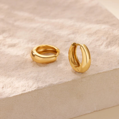 Classic Hoop Earrings for Women Girls Gold Color Chunky Stainless Steel Earrings 2025 Trend New in Minimalist Ear Jewelry aretes.