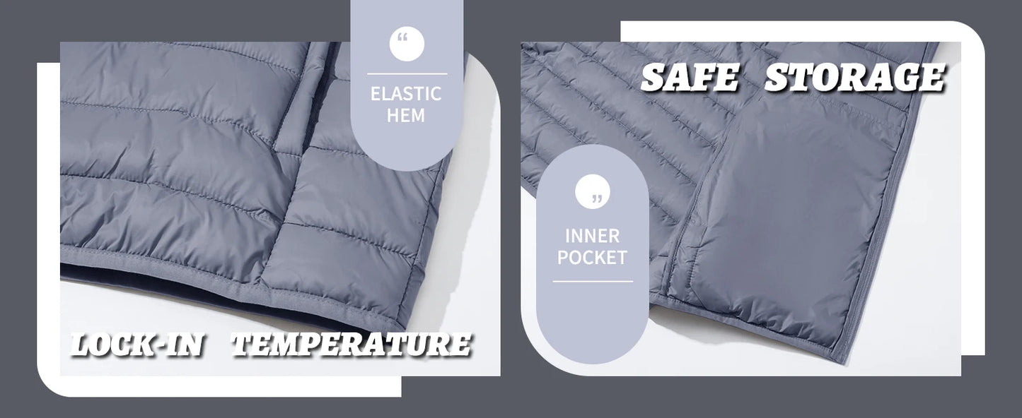 TACVASEN Stand Collar Lightweight Puffer Jackets Mens Quilted Jacket Water Resistant Ripstop Down Insulated Windbreaker Coats.