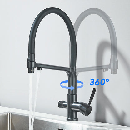 Filter Kitchen Faucet Stream/Shower Mode Water Outlet 360 Rotate Deck Mount Tap Drinking Water Flexible Sprayer Crane