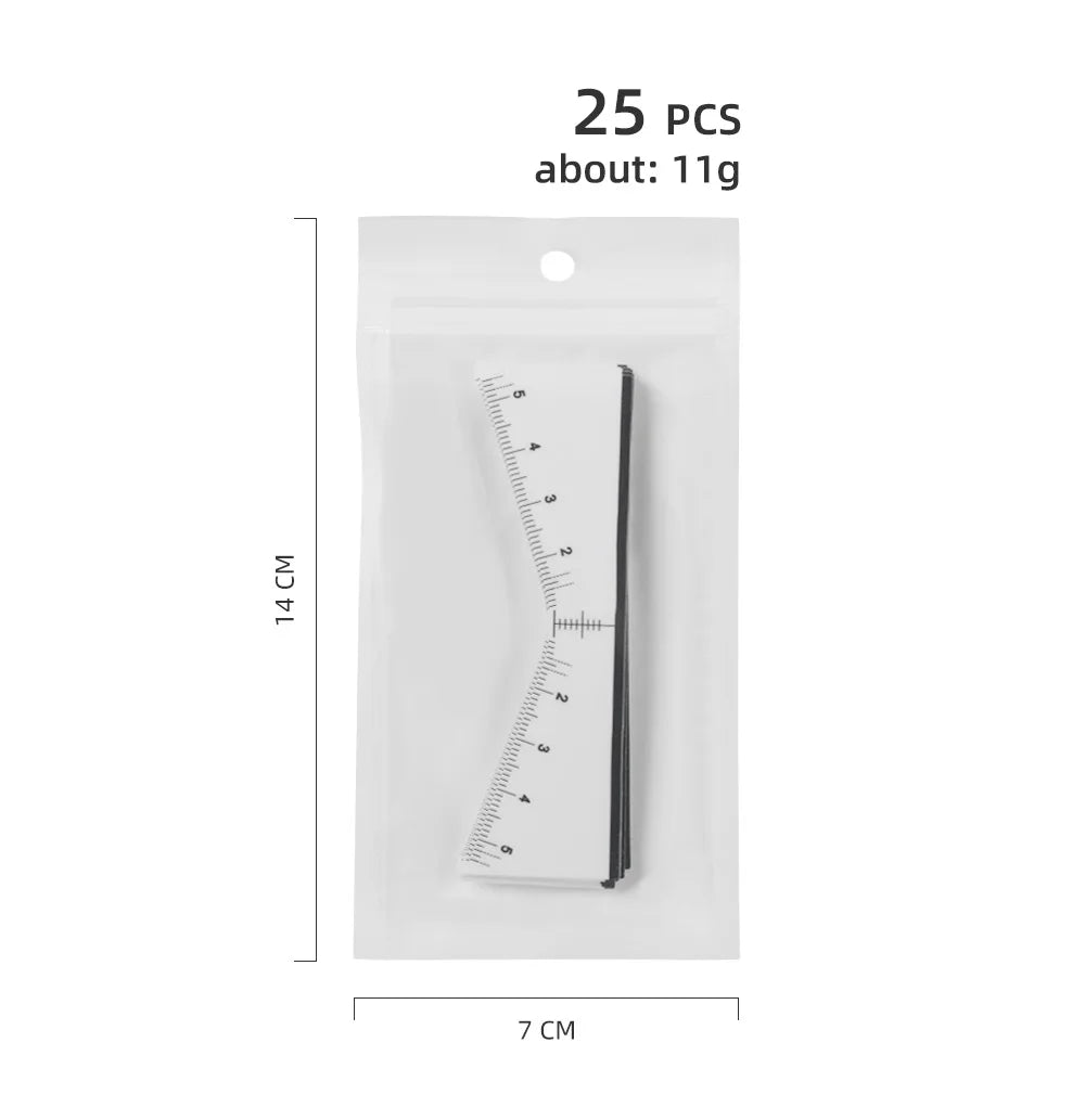 25pcs Disposable Eyebrow Ruler Self-adhesive Sticker Microblading Tattoo Position Mapping Stencils Profession Makeup Tool.