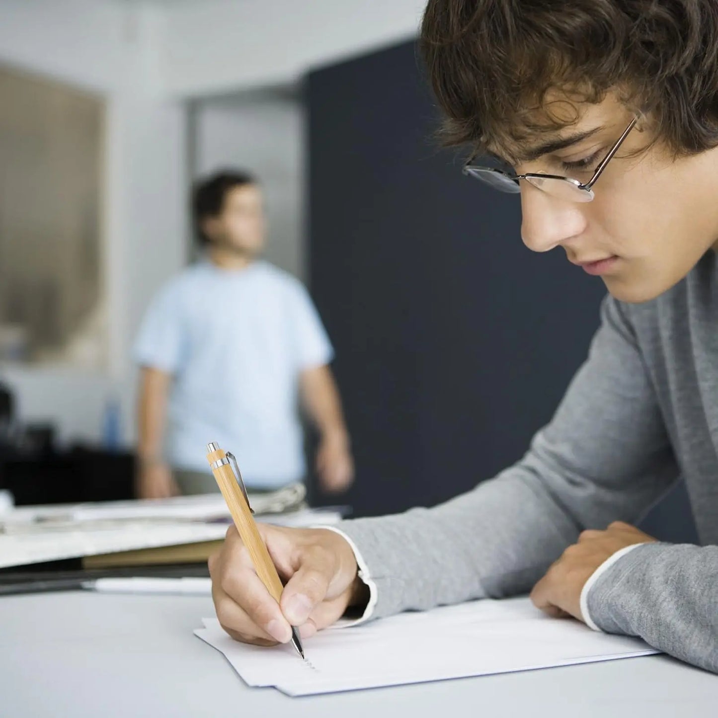 30 Stück Kugelschreiber aus Bambusholz, 1,0 mm Spitze, für Büro, Schule, Schreibwaren, Business, Unterschrift, Kugelschreiber, Bambusstift.