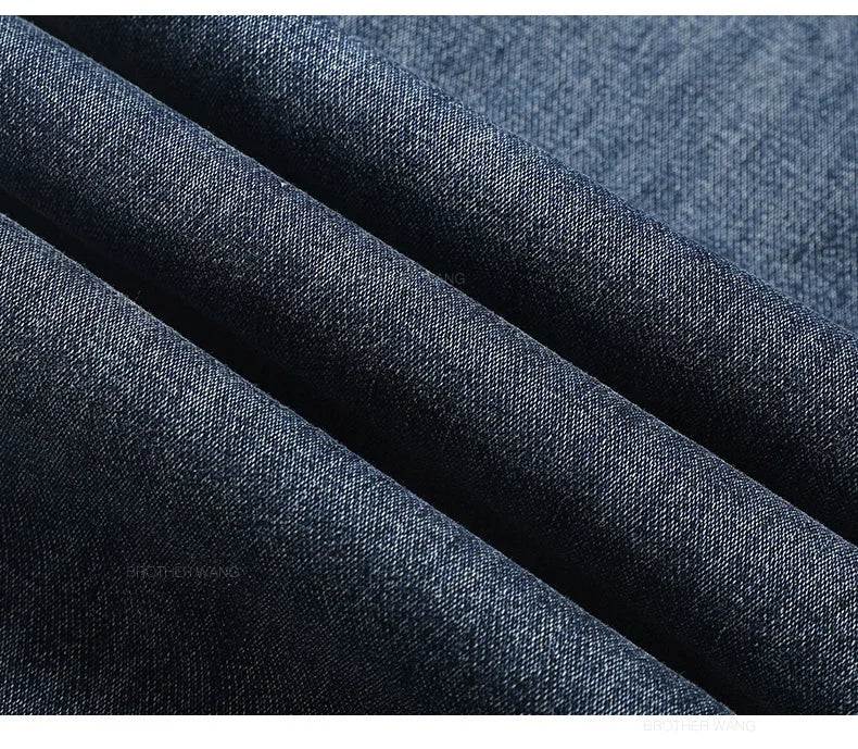 Spring Summer Thin Men's Classic Jeans Elastic Loose Straight Cotton Casual Denim Trousers Brand Clothing Business Male Pants.