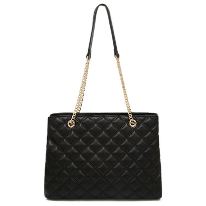 FOXER Women Fashion Quilted Shoulder Bag Female Classic Underarm Bag Vintage Lady Simple Tote Bags Chrismas Gift