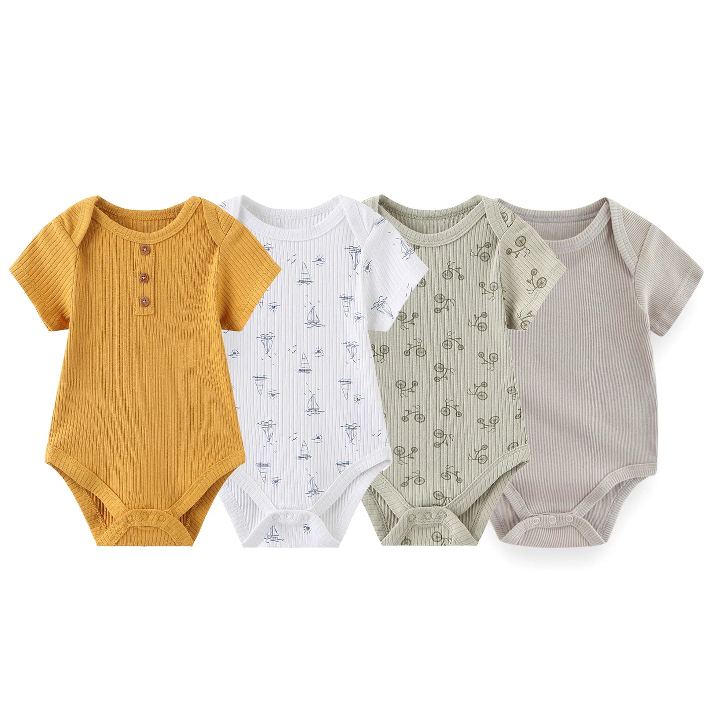Kiddiezoom 4 Teile/los Unisex Baby Junge Mädchen Bodys Kurzarm Infant Onesies Erste Weihnachten Baby Kleidung.