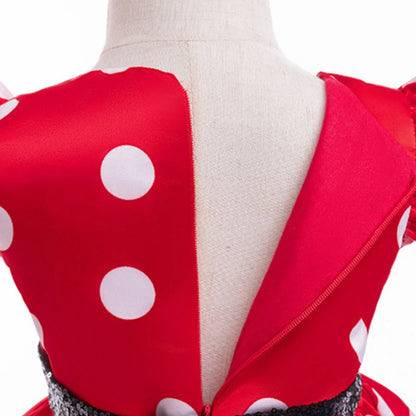 Disney Minnie Mouse Mädchen Polka Dot Schleife Prinzessin Kleid Jungen Kinder Mickey Mouse Halloween Karneval Party Performance Kleidung Anzug.