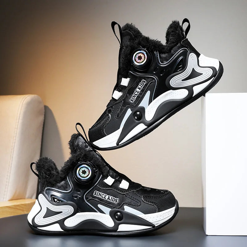 Children's Sneakers Boys Causal Kid Running Walking Shoes Fashion Warm Plush Girls Tennis Shoes Soft Walking Shoes.