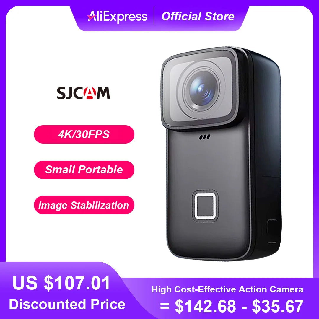 SJCAM C200 Pro 4K Action Camera with Portable Body 5M Waterproof FHD 6-Axis GYRO Video Body 5G WiFi Night Vision Sports DV.