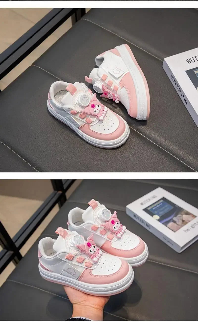 Children's Cute Melody Casual Board Shoes Girl's Cartoon Sneakers Spring and Autumn New Kawaii Kuromi Anti Slip Soft Sole Shoes.