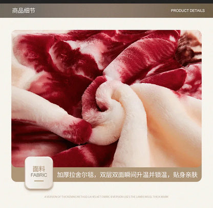 Double Layer Raschel Blankets Soft Warm Faux Fur Mink Throw Thicken Fluffy Microfiber Plush Weighted Blankets For Beds.