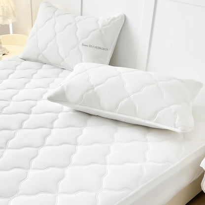 Microfiber Waterproof Fitted Bed Sheets with Elastic Bands Bedspread Covers Mattress Pads for Single Double/King/Queen Size Beds