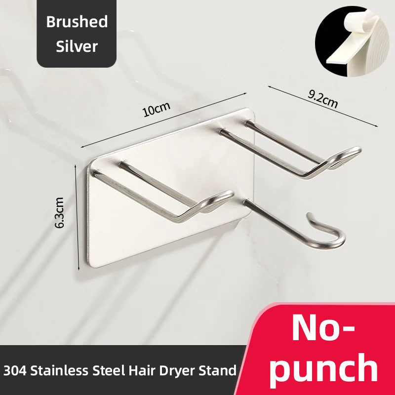 304 Edelstahl Haartrockner Rack hochwertige Bad Haartrockner Halter Wand selbst klebend ohne Stanzen wb8451
