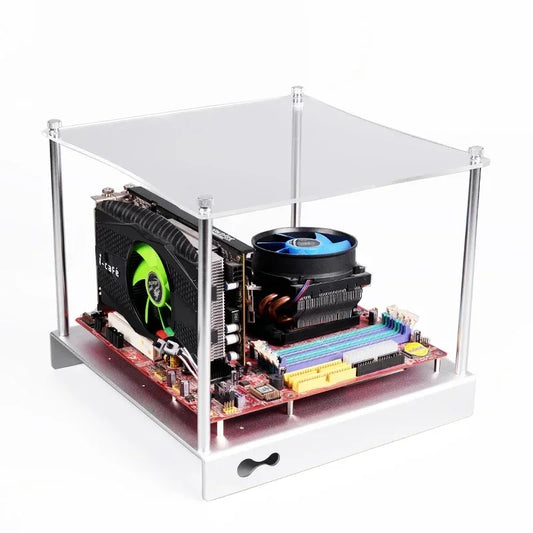 Mini MATX Computer Case Aluminum Bracket PC-ZB01-ITX M-ATX/ATX  All Aluminum Computer Chassis Open Small Chassis Micro ATX HTPC.