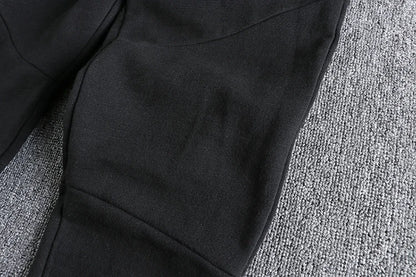 Autumn Winter American Retro Thick Sweatpants With Velvet Men's Pure Cotton Washed Heavyweight Knitted Sports Ankle-tied Pants.