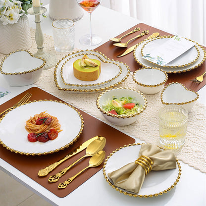 Nordic Luxury Phnom Penh Love Plate Ceramic Plate Dim Sum Fruit Breakfast Salad Dish Restaurant Steak Plate Jewelry.