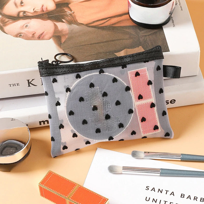 Women Mesh Cosmetic Bag Travel Storage Makeup Bag Organizer Female Make Up Pouch Portable Small Large Toiletry Beauty Case