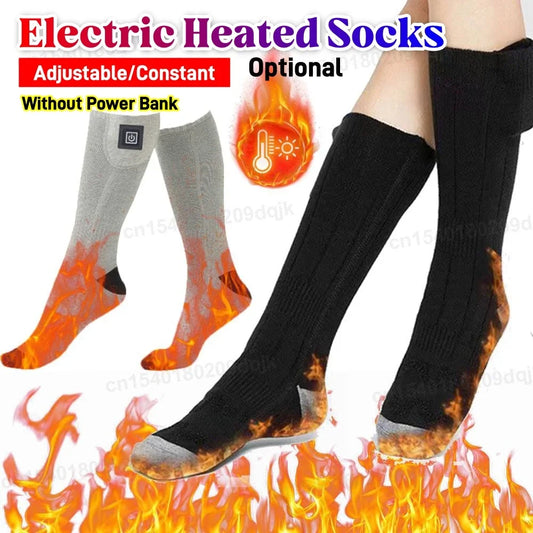 Electric Heating Socks 3 Level Temperature Winter Heating Socks Cold-Proof Winter Warm Thermal Socks for Cycling Camping Skating.