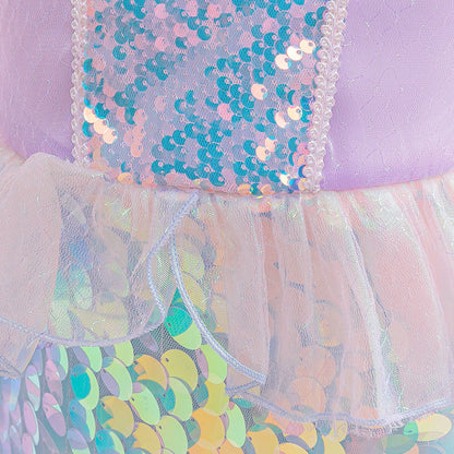 Pailletten Mädchen Party Kleider Meerjungfrau Mottoparty Prinzessin Kleid Performance Kostüm Kinder Geburtstag Geschenke Kleider für Mädchen Abschlussball.