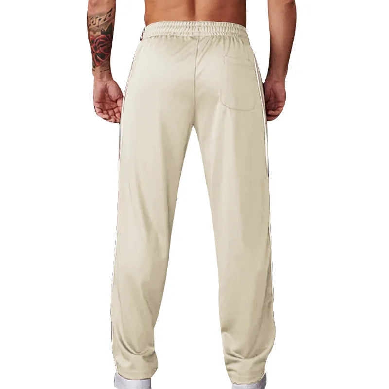 American-style best-selling thin, sporty, casual, simple, trendy, loose, wide-leg jogging long pants for men.