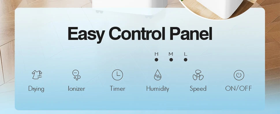 Dehumidifier 20 L, Dehumidifier Cellar Rooms with Digital Display, 24H Timer, Automatic Defrosting, Dry Clothes, Continuous Drai.