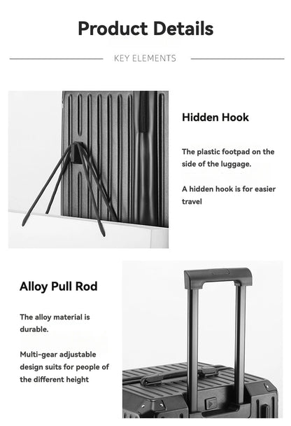 2024 neue Große Kapazität Tasse Halter Gepäck Koffer USB Lade Frauen Mädchen Handgepäck Internat Gepäck Reise 20/24/26/28 zoll.