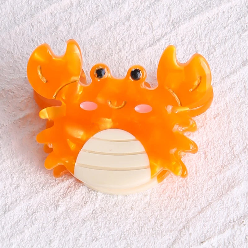 Acetate Ocean Animal Hair Clips for Women Non-Slip Summer Beach Accessories Crab Starfish Whale Multi-Pack Gifts.