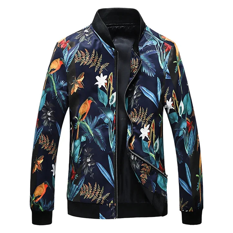 Spring new men's handsome printing men's jacket, fashion casual youth Slim sports jacket, Asian size M-6XL.