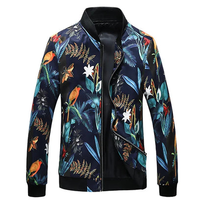 Spring new men's handsome printing men's jacket, fashion casual youth Slim sports jacket, Asian size M-6XL.