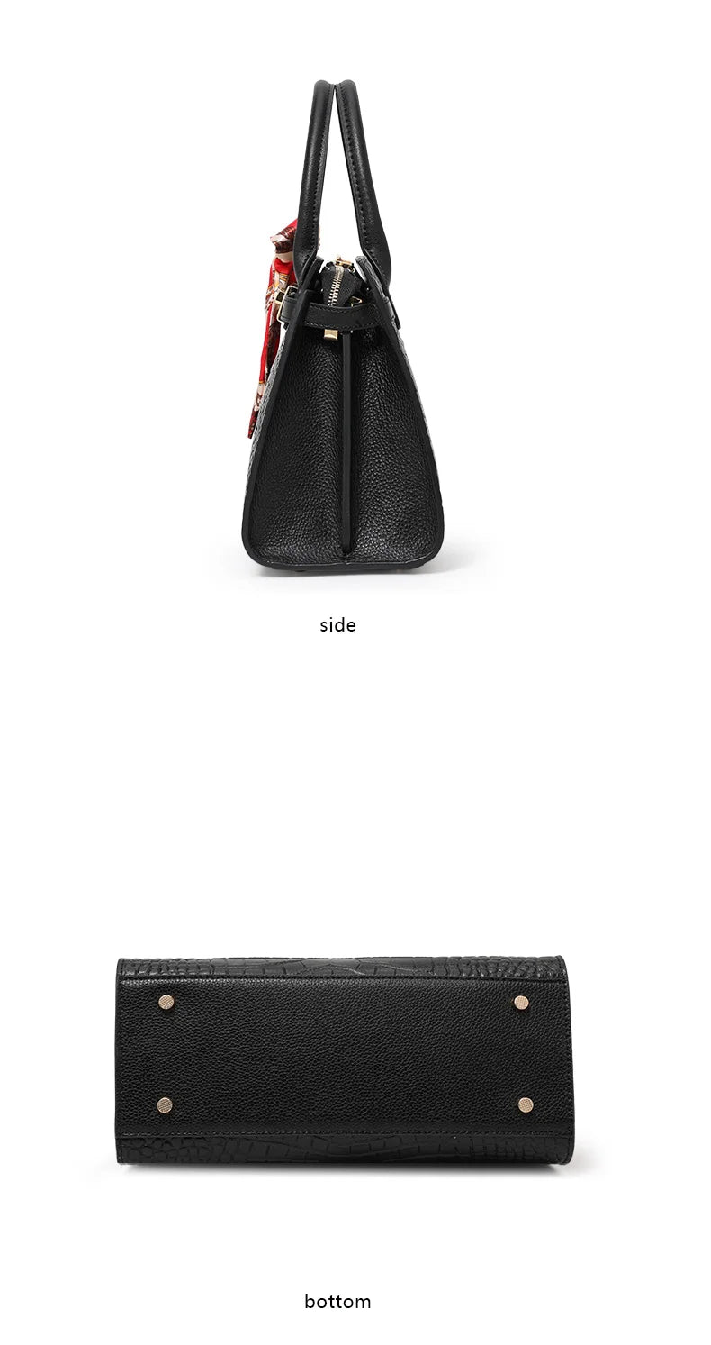 Leather  bag,women's handbag, cowhide cross-body bag, 2024 new style, light and luxurious, mother bag, large capacity.