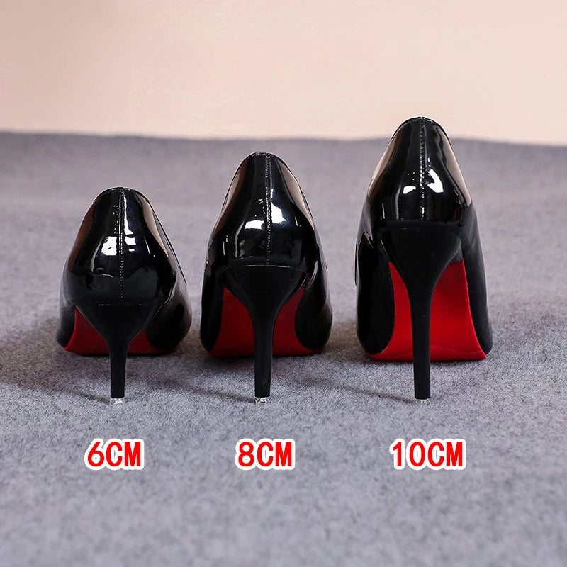 Sexy Red Bottom Women High Heels Classic Ladies Pumps Autumn Soft Leather Dress Heel Shoes for Women Banquet Wedding High Heels.
