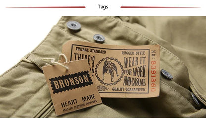 Rugged Bronson Army Chino Trousers 1942 Pattern Khakis Military Style Casual Pants