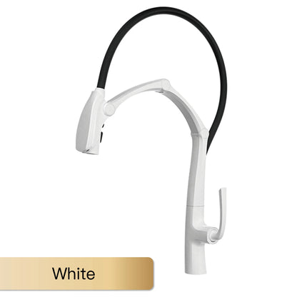 AITANA Gun Grey Luxury Brass LED Display Kitchen Faucet，Touchless Sensor，Pull-Out 3-Function Spray Water-Saving SinK Mixer