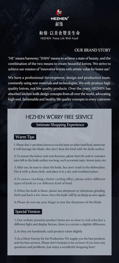 HEZHEN 1PC-5PC Kitchen Knife Set Chef Utility Stainless Steel 3 Layers Composite Steel Santoku Nakiri Kitchen Accessories.