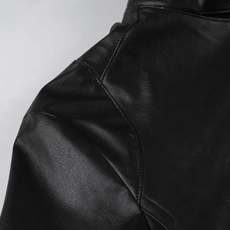 AltGoth Harajuku Streetwear Pu Leder Jacke Mall Gothic Cyber Punk Rollkragen Crop Mäntel Hipster Dark Grunge Rave Outfit Femme