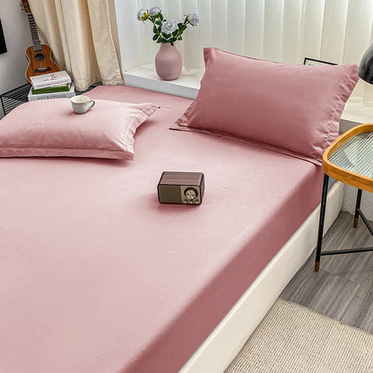 1PC solid color bed cap anti-slip protective cover dust covered sheet.