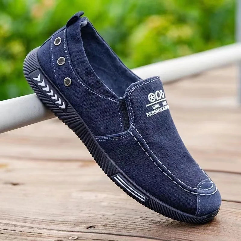 Denim Men's Canvas Shoes Slip on Sneakers Male for Summer 2025 New Outdoor Driving Moccasin Trendy Vintage Loafers Shoes for Men.