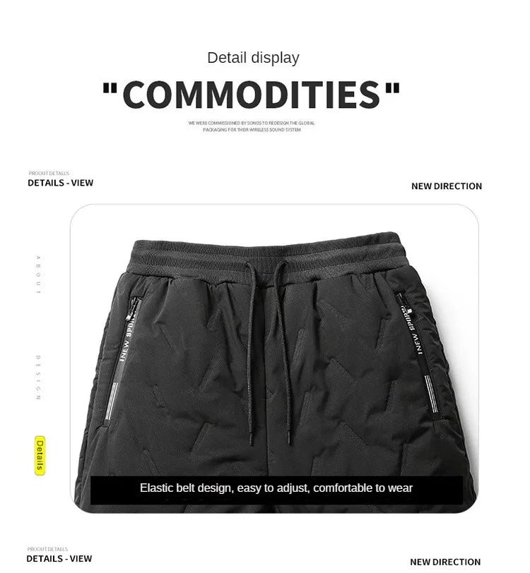 Winter Sweatwear Men Plush Thick Fleece Sweatpant Lambswool Thermal Trousers Casual Pants Windproof Warm Cotton Pants 8828.