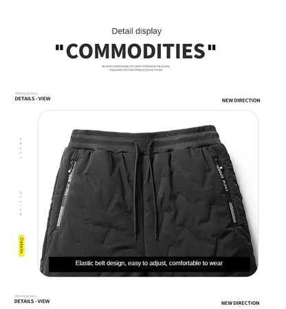 Winter Sweatwear Men Plush Thick Fleece Sweatpant Lambswool Thermal Trousers Casual Pants Windproof Warm Cotton Pants 8828.