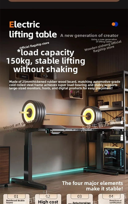 Elektrischer höhenverstellbarer intelligenter Stehschreibtisch, Computer-Workstation, Heimbüro, Gaming-Tisch, Arbeitszimmer, Schreibtisch, Desktop-Computer