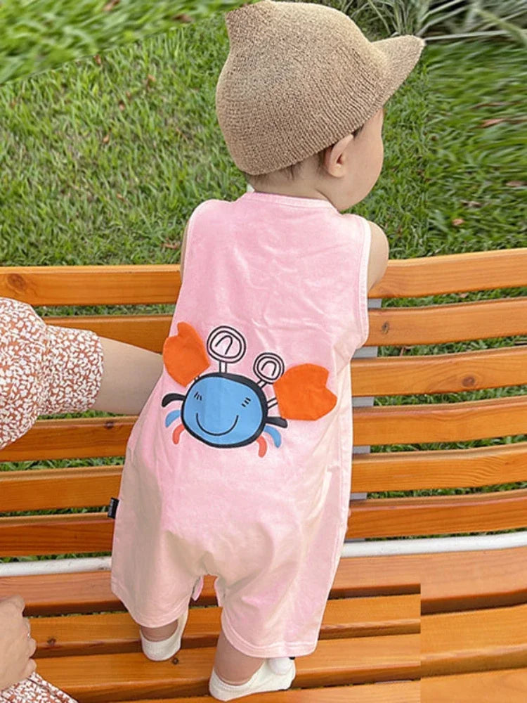 Baumwolle Neugeborenen Baby kurze Ärmel Dreieck Stram pler Junge Mädchen Cartoon Hosenträger Kleidung Overalls insgesamt ein Stück 0-24m.