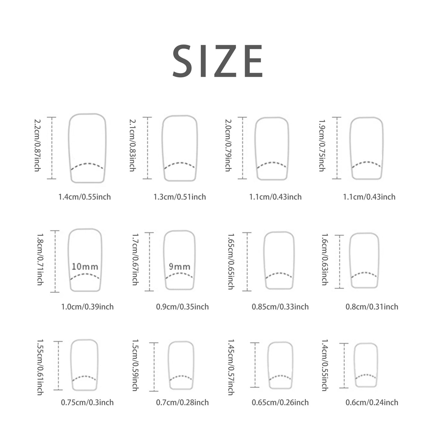 24 PCs Short French Simple Flower Pile Drill Nails with 1 Jelly Glue and 1 Nail File.